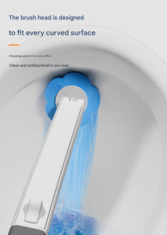 White toilet brush with replaceable heads