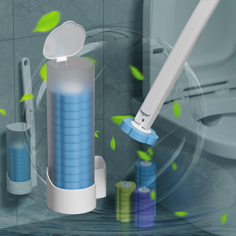 Touchless toilet brush set in a modern bathroom