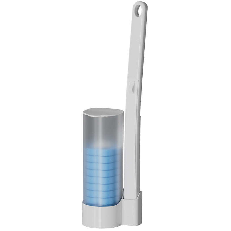 White toilet brush with replaceable heads