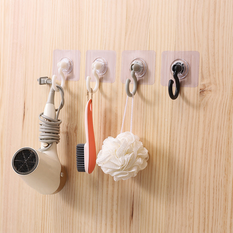 white adhesive wall hook with no drilling