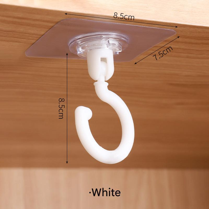 adhesive wall hooks supporting bags on ceiling