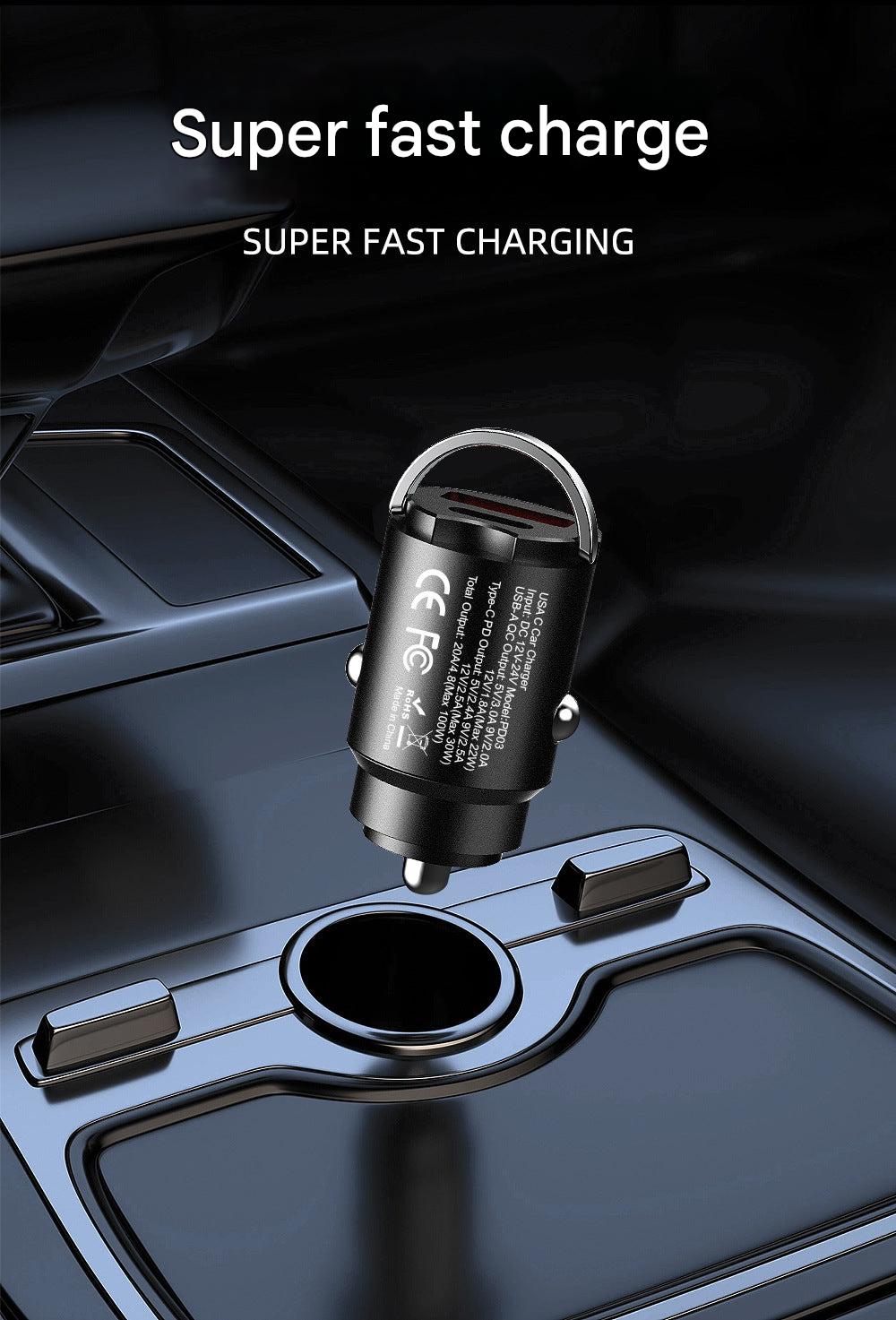 User charging two devices with a car charger