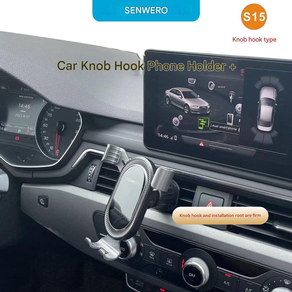 Adjustable car phone holder in use