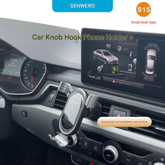 Adjustable car phone holder in use