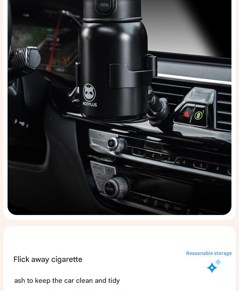 Universal fit car drink holder displayed in a car