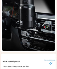 Universal fit car drink holder displayed in a car