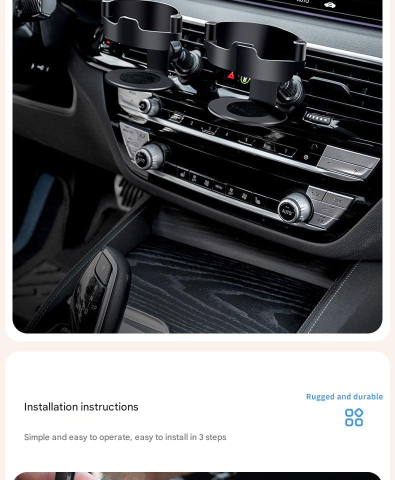 Image of car vent mount cup holder in use