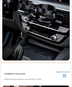 Image of car vent mount cup holder in use