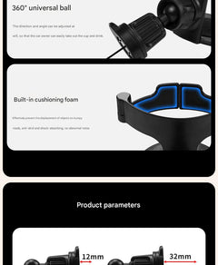 Image of universal car vent cup holder - adjustable clamp