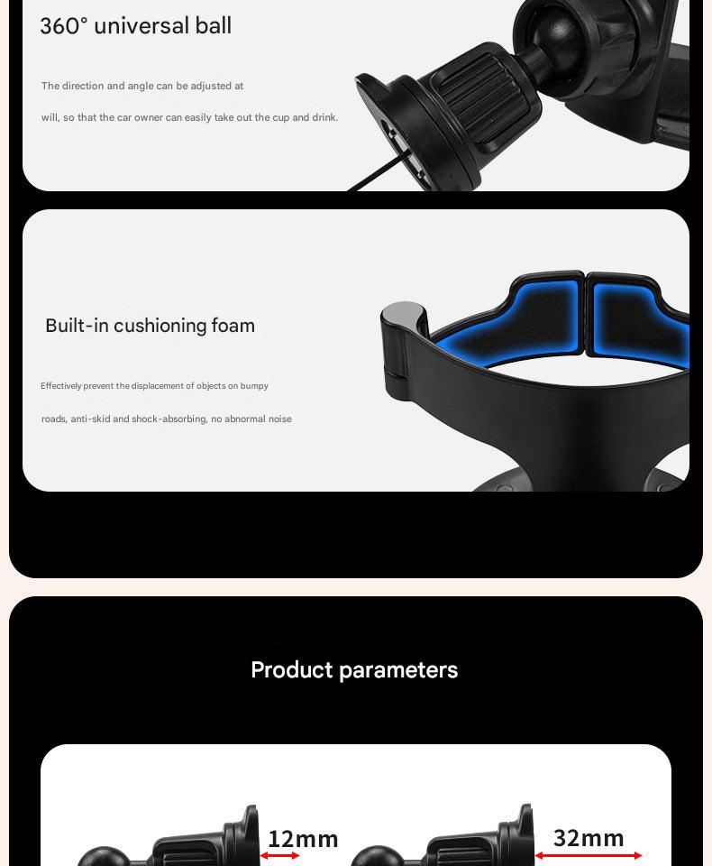 Image of universal car vent cup holder - adjustable clamp