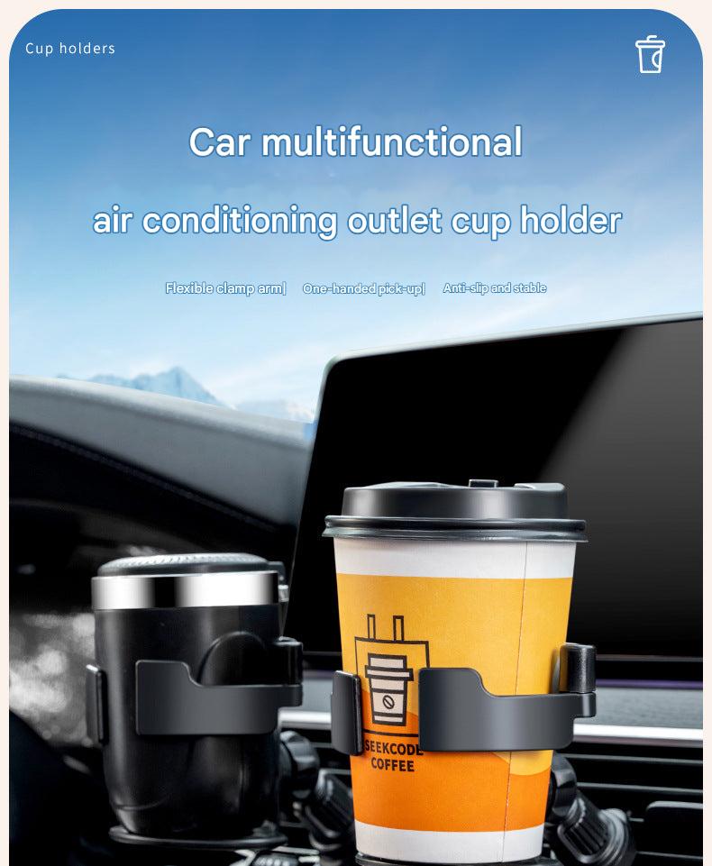 Image of car vent mount cup holder in use