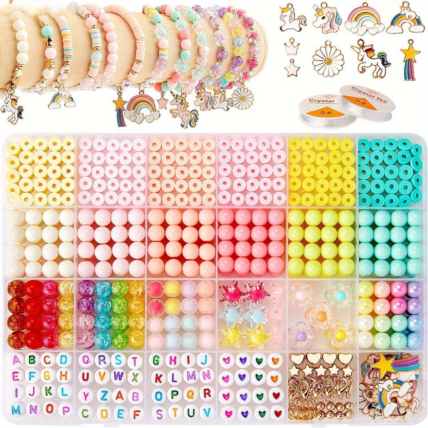 Creative kids crafting session with colourful beads
