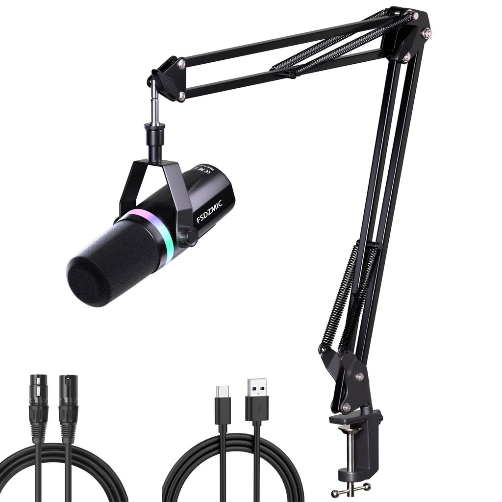 gaming microphone with vibrant RGB lighting