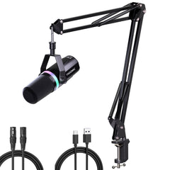 gaming microphone with vibrant RGB lighting