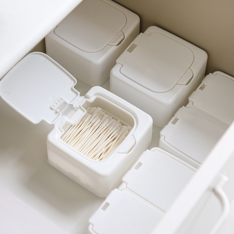 Compact Desktop Organizer Box with Lid - Side View