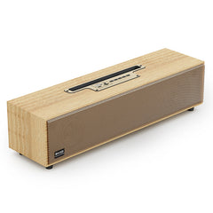 Side view of the vintage wooden Bluetooth speaker
