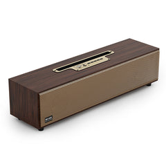 Vintage wooden Bluetooth speaker with smartphone connection