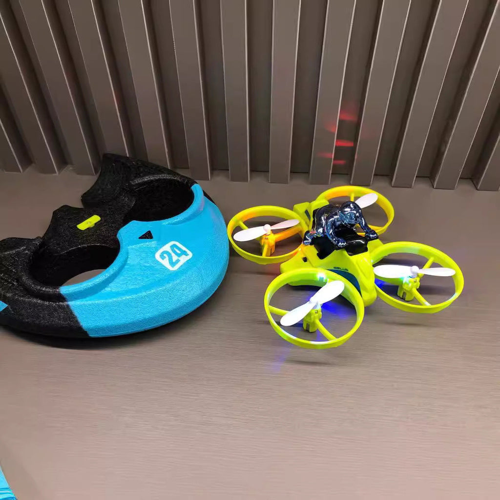 RC drone showcasing stunt capabilities in air