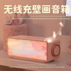 Wireless charging Bluetooth speaker at a party