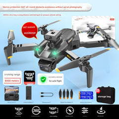 Drone with LED lights flying at night