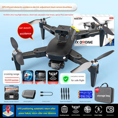 Drone with LED lights flying at night
