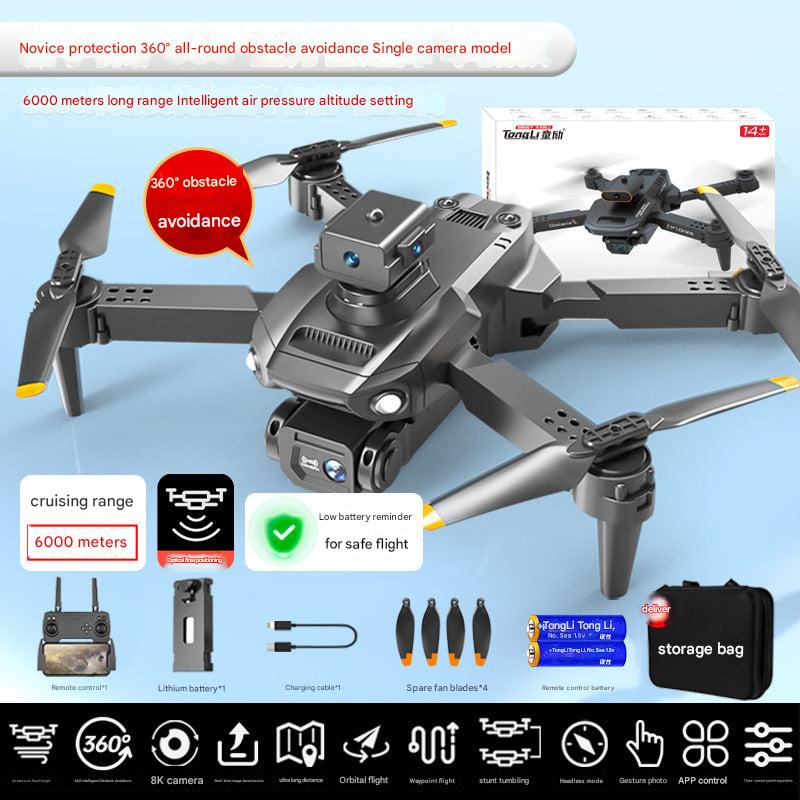 Drone with LED lights flying at night