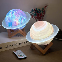 Close-up of the Bluetooth speaker with ambient light