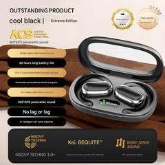 Side view of ergonomic Bluetooth earbuds design