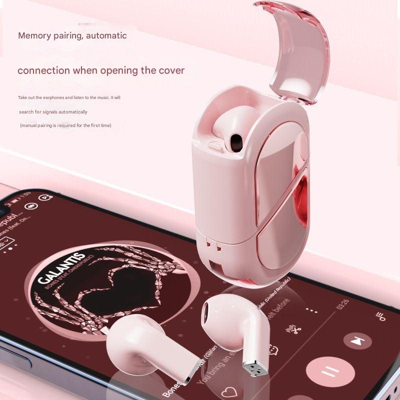 charging case for heart-shaped Bluetooth earbuds image 4