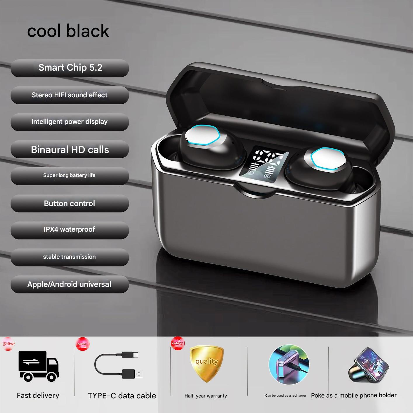 M22 wireless earbuds in black colour