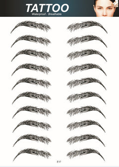 Complete set of eyebrow tattoo stickers