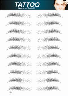Application of eyebrow stickers on skin