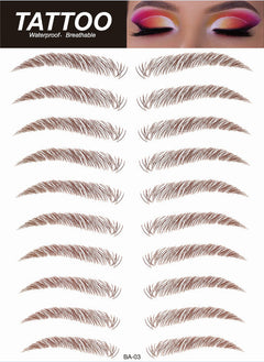 Various eyebrow styles with tattoos