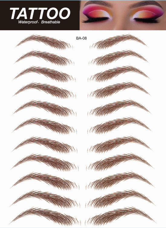 Complete set of eyebrow tattoo stickers