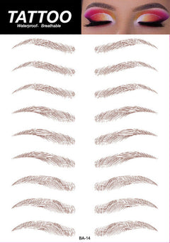 Self-adhesive eyebrow tattoo application step