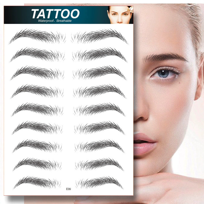 Application of eyebrow stickers on skin