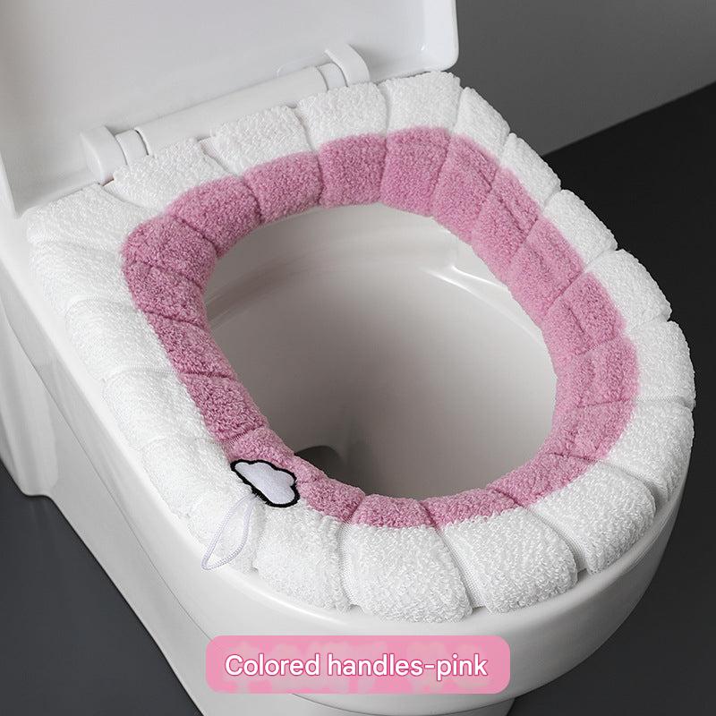 Close-up of soft plush material Toilet Cover