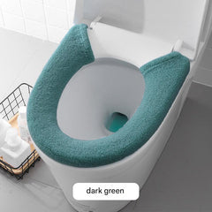 Stylish bathroom decor featuring the plush cover
