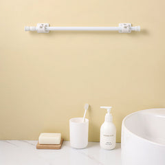 Modern no drill curtain rod in bathroom