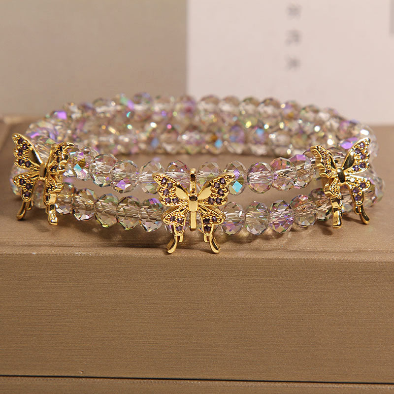 Alternative view of elegant butterfly crystal bracelet