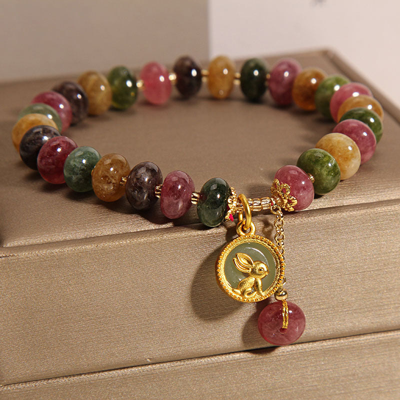 Charming rabbit pendant detail on bracelet