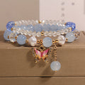 Cute Korean Style Crystal Butterfly Bracelet Image 7