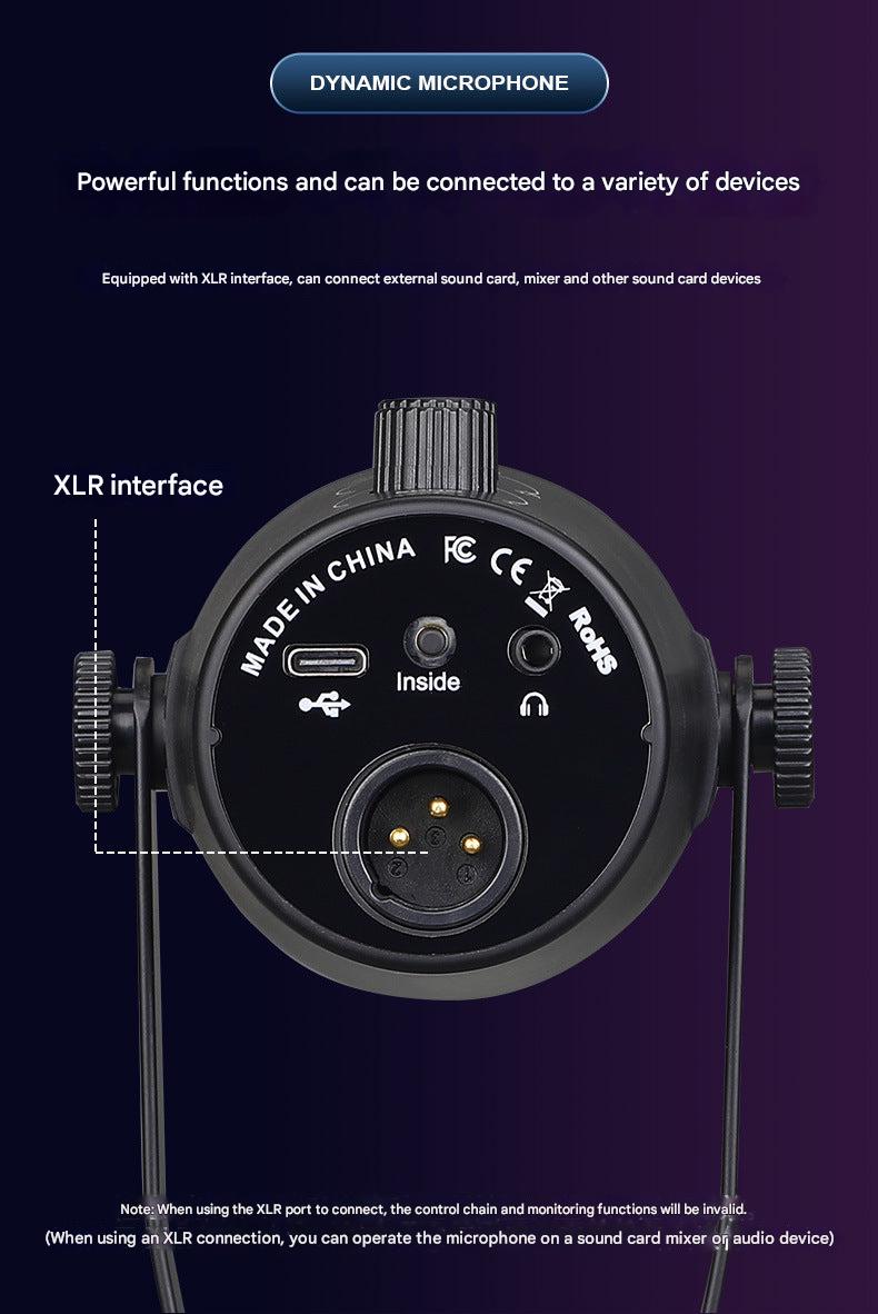 close-up of professional microphone setup for gaming