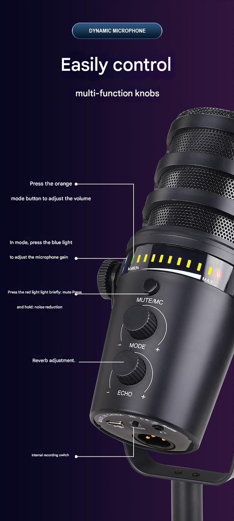 dynamic USB/XLR microphone for desktop