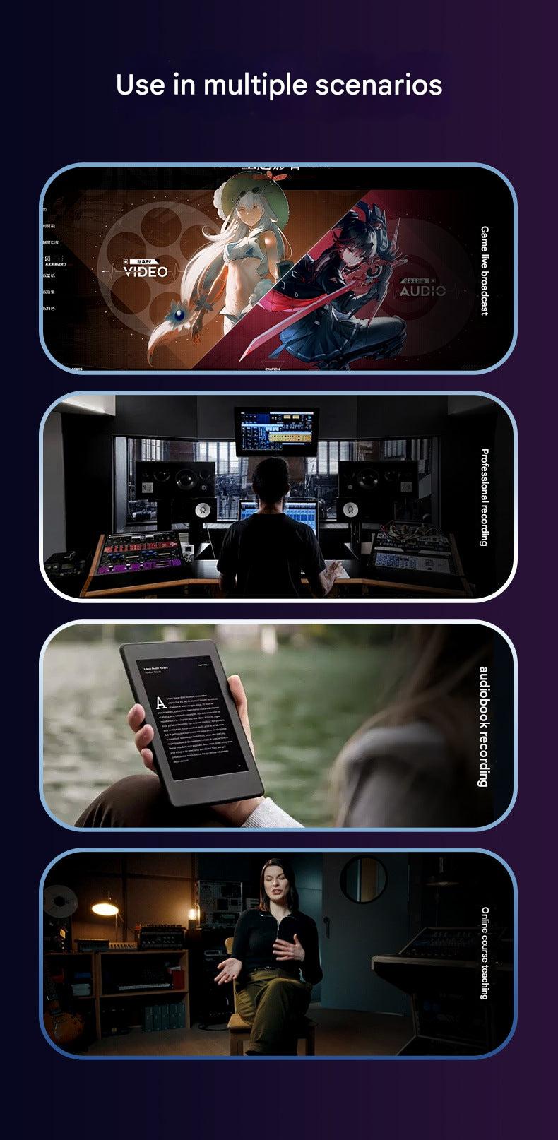 product showcase of professional microphone in black