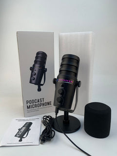 angle view of dynamic microphone with adjustable arm