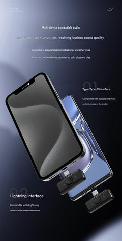 Wireless Clip-On Microphone Q8 in a charging case