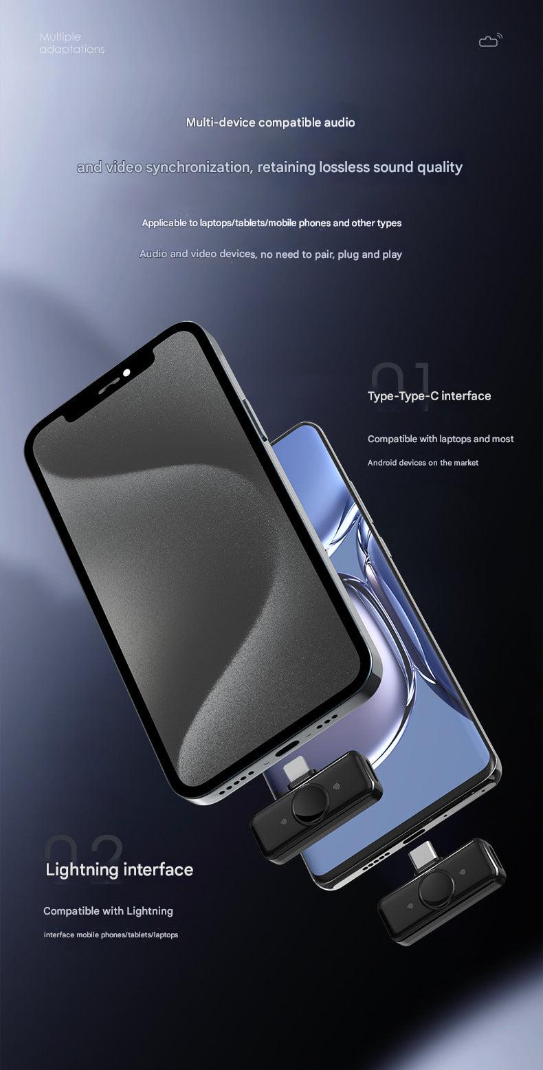 Wireless Clip-On Microphone Q8 in a charging case