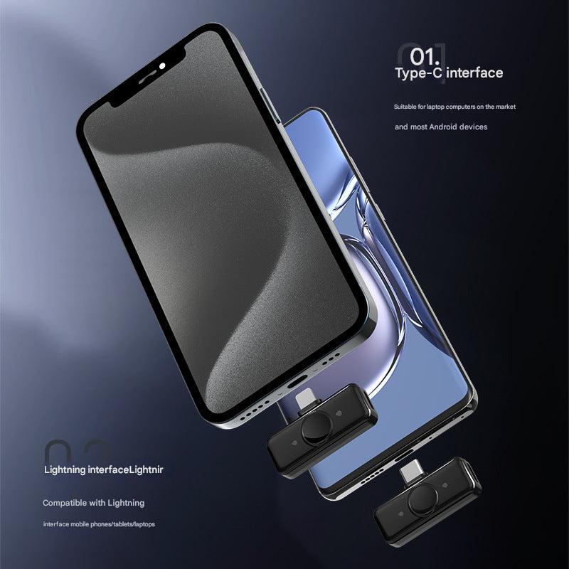 Wireless Clip-On Microphone Q8 in a charging case
