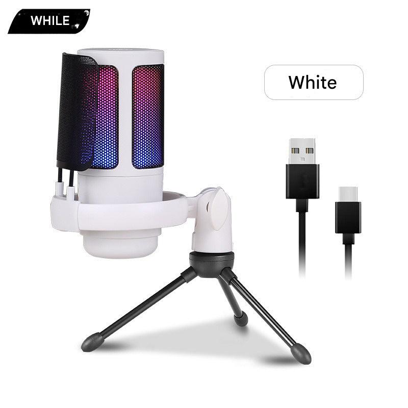 audio recording microphone in action